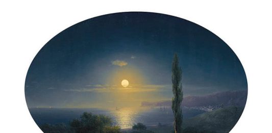 Ivan Aivazovski (1817–1900), pictor rus, „Coasta Crimeii la lumina lunii”, 1853