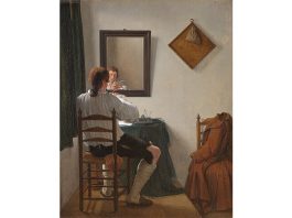 Jan Ekels cel Tânăr (1759–1793), pictor olandez. „Un scriitor aranjându-și pana”, 1784
