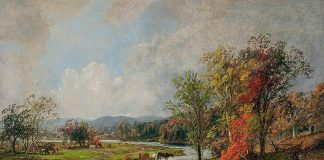 „Mici gânduri de octombrie (1)” de Ionuț Cristache Jasper Francis Cropsey (18 februarie 1823 – 22 iunie 1900), „Octombrie”, 1887