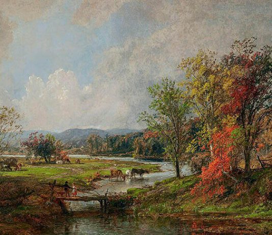 „Mici gânduri de octombrie (1)” de Ionuț Cristache Jasper Francis Cropsey (18 februarie 1823 – 22 iunie 1900), „Octombrie”, 1887