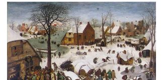 De (re)citit: Rudy Roth, „Mica Eră Glaciară Medievală și fascinația iernii în pictura europeană” Pieter Bruegel cel Bătrân (1526/1530–1569), „Recensământul din Bethleem”, 1566